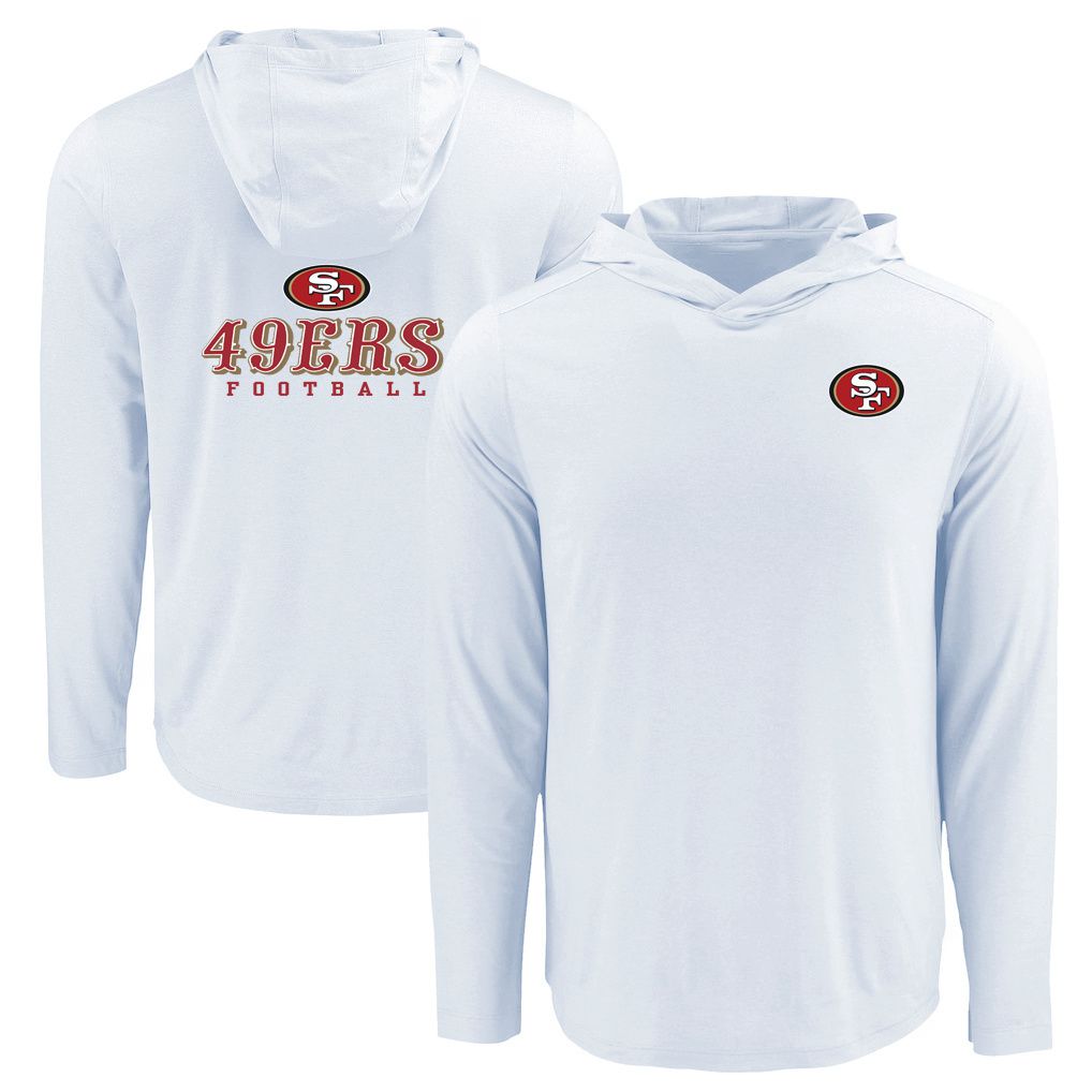 Men 2026 NFL San Francisco 49ers Hooded long sleeved T-shirt white 05->nfl t-shirts->Sports Accessory